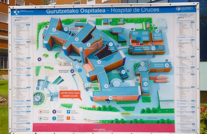 Entrada del Hospital Universitario de Cruces en Barakaldo